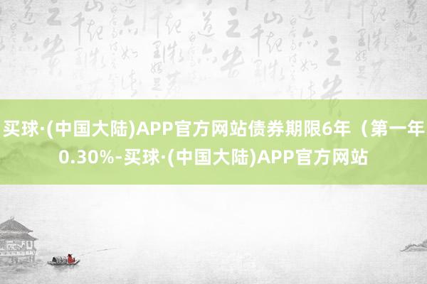 买球·(中国大陆)APP官方网站债券期限6年（第一年0.30%-买球·(中国大陆)APP官方网站
